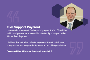 Communities minister announces one-off fuel support payment of £100 for pensioners