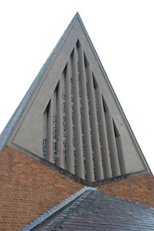 Detail from the Chapel of Unity, Methodist College, Belfast, representing praying hands