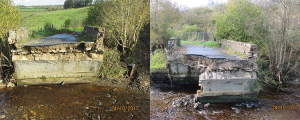 The Glenrandal Bridge, Claudy following flooding in October 2017