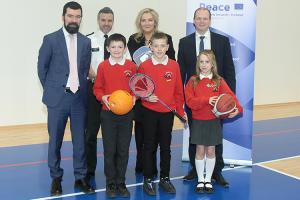 Joe O'Brien, Minister of State, Ireland, Bobby Singleton, Assistant Chief Constable of the Police Service of Northern Ireland, Gina McIntyre, Chief Executive of the Special EU Programmes Body and Minister Gordon Lyons MLA