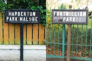 A selection of Belfast’s unique street signs – protected though listing