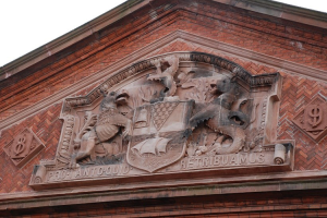 The completed ‘cartouche’ at the former Gasworks, now restored