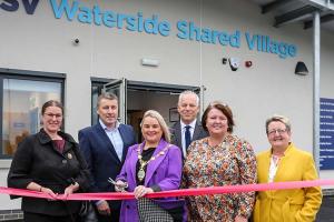 Ribbon cutting at Waterside Shared Village