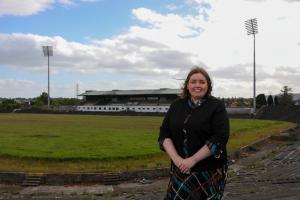  Communities Minister Deirdre Hargey is pictured at Casement Park